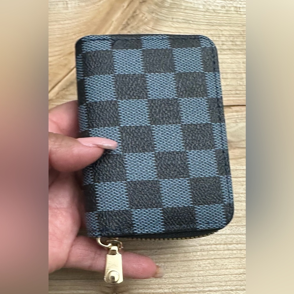 Blue and Gold Zippered Pouch